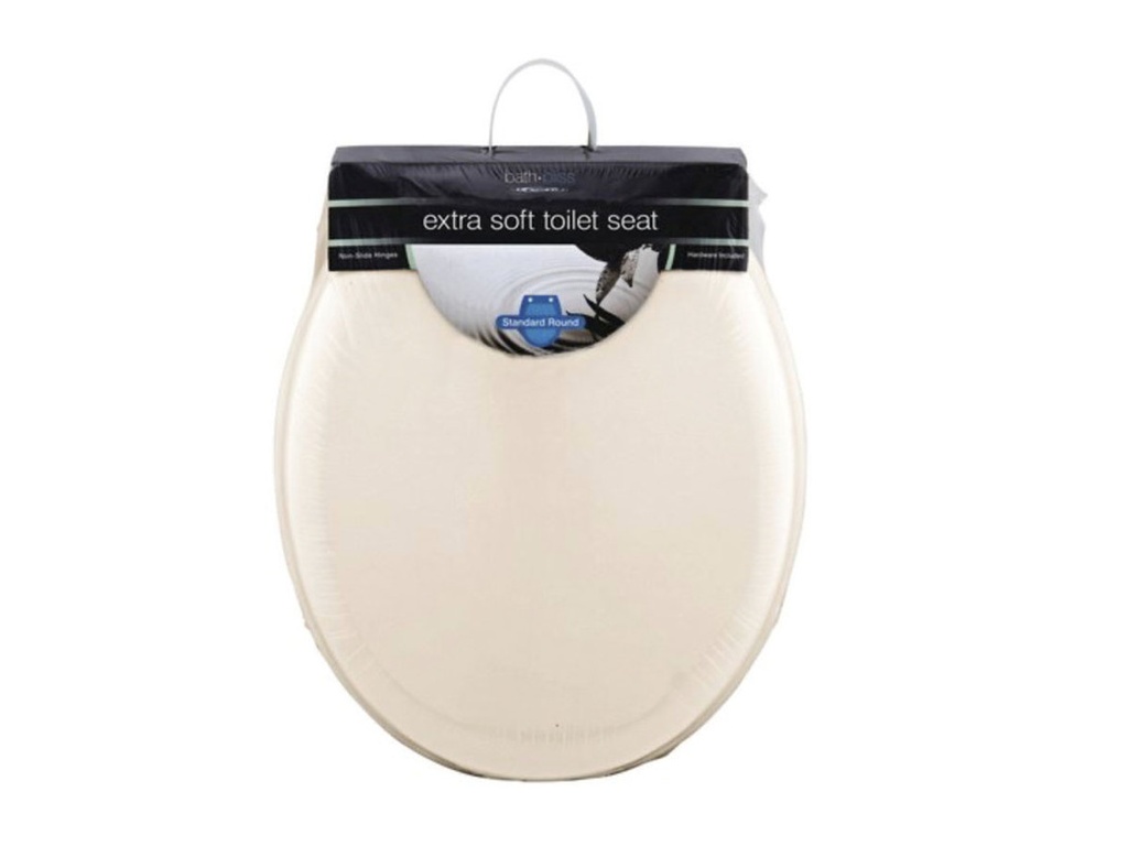 Asiento Inodoro Acolchado Beige 36.5 x 42 cm.
