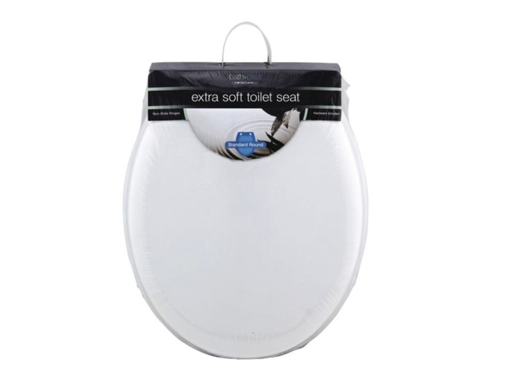 Asiento Inodoro Alcolchado Blanco 36.6 x 44.5 cm.