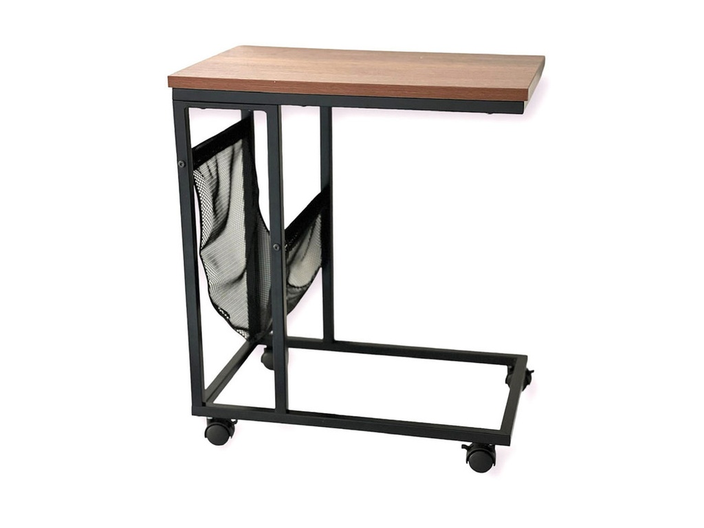 Mesa Lateral con Malla y Ruedas 55.5 x 35.5 x 63.5 cm.