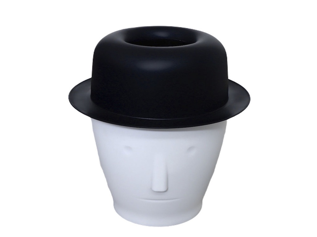 Papelera Chaplin Grande con Sombrero Negro 31 x 36 cm.