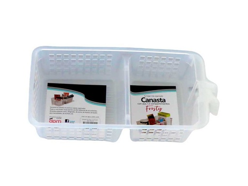 [222-10179] Canasta Frosty C/Asa 2 Compartimentos 31 x 15.5 x  9 cm