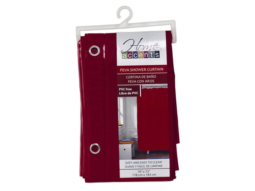 [888-10760] Cortina Fine Roja para Baño 180 x 180 cm.