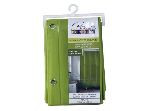 [888-10766] Cortina Fine Verde para Baño 180 x 180 cm.