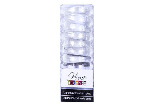 [888-10767] Ganchos para Cortina de Ducha x 12Pzs