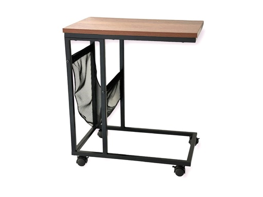 [888-10780] Mesa Lateral con Malla y Ruedas 55.5 x 35.5 x 63.5 cm.