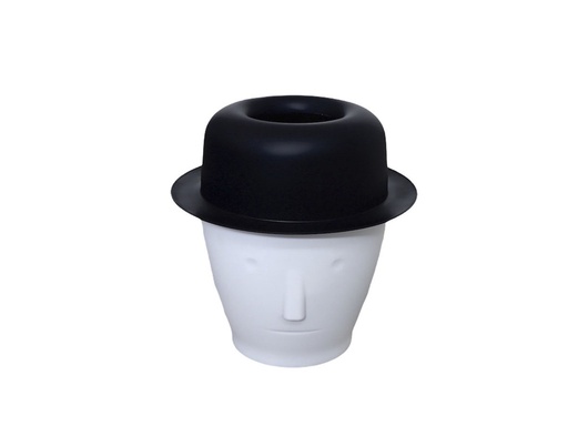 [222-10152] Papelera Chaplin Chica con Sombrero Negro 19.5 x 20 cm.