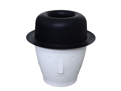 [222-10154] Papelera Chaplin Grande con Sombrero Negro 31 x 36 cm.