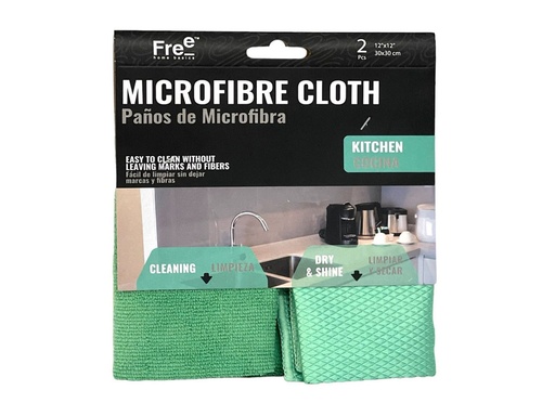 [888-10790] Paños Verdes de Limpieza para Cocina x 2 Pza 30 x 30 cm