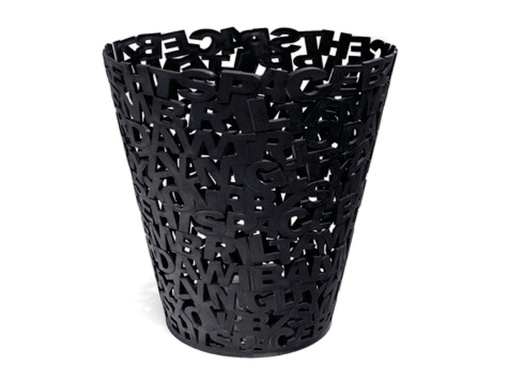 [222-10157] Papelera Letras Negra 29.5 cm. Alto