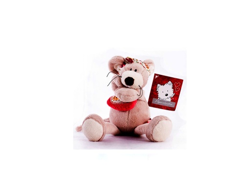 [222-10086] Peluche Moussy Chico con Corazon 17 cm. Alto