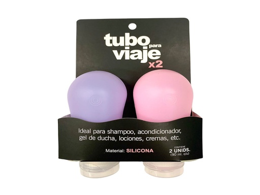 [222-10144] Tubo para Viajes por 2 Und de Silicona 90ml